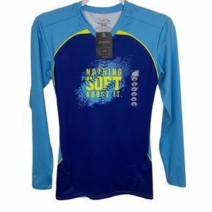 NEW Boombah Women V-Neck Softball Nothing Soft About It Graphic Tee Shirt Sz M